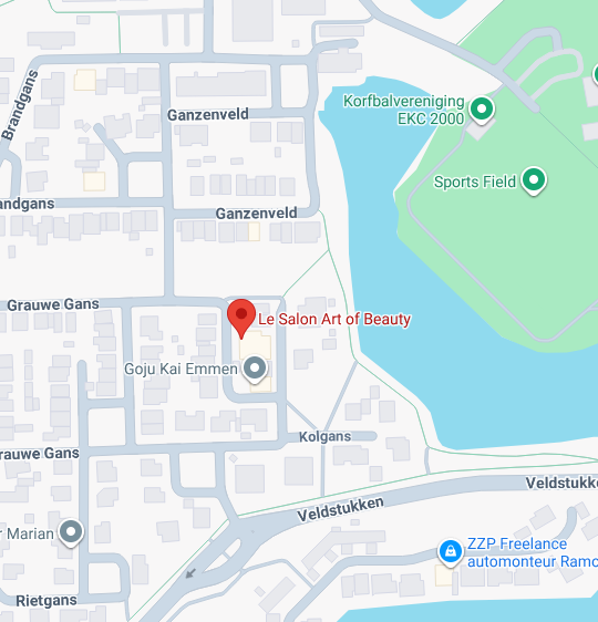 Kaart met de locatie van Le Salon aan de Kolgans 27 in Emmen